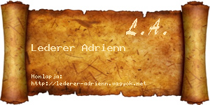 Lederer Adrienn névjegykártya